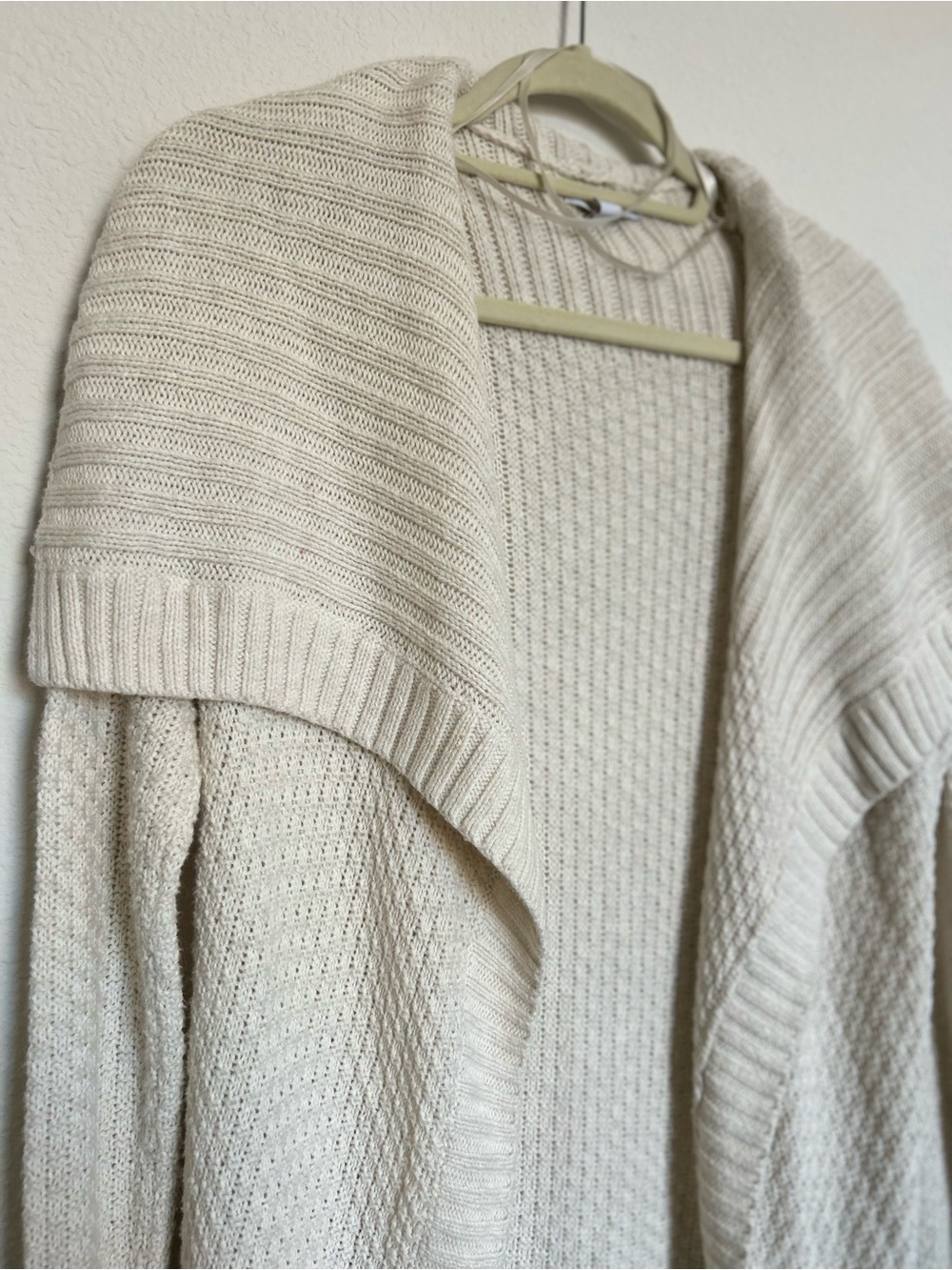 GAP Women's Cream Open-Front Knit Cardigan